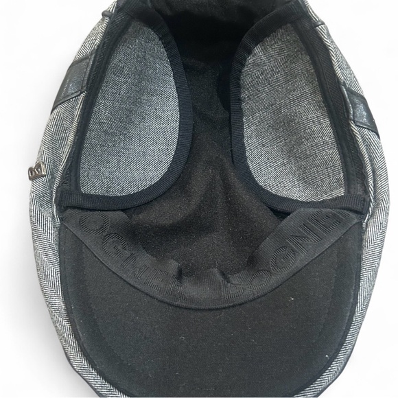 BOGNER Flap Cap Gray Herringbone Ear Flaps Classic News Boy Peaky Blinders Hat - Picture 6 of 9